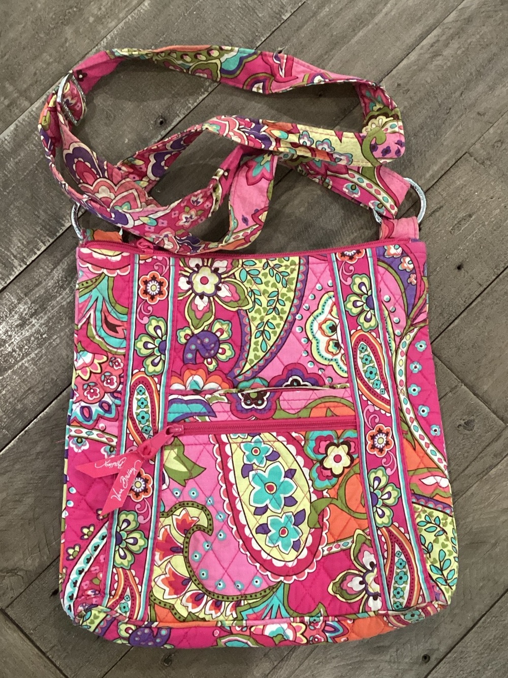 Vera Bradley Pink Multicolor Paisley Quilted Crossbody